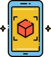 A smartphone with a cube on it vector