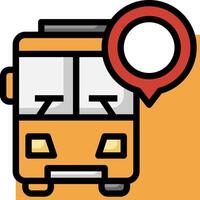 A bus with a map icon on it vector
