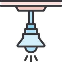 A light fixture with a light bulb on top vector