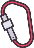 A red cord with a black plug on it vector