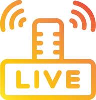 A live icon with a microphone and a microphone vector