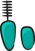 A pair of blue toothbrushes with a black handle vector