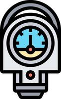 A cartoon gas gauge with a clock on it vector