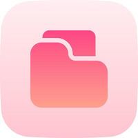 A pink folder icon with a pink background vector
