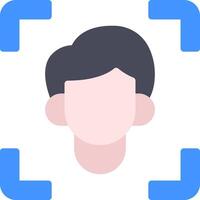 A person's face is shown in a blue square vector