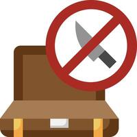 A suitcase with a knife and a sign that says no knife vector