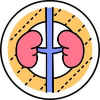 A kidney in a circle with a line through it vector