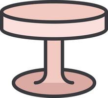 A pink table with a pedestal on it vector