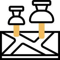 A black and white icon of two mailboxes vector