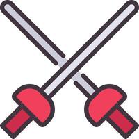 Two crossed swords icon on white background vector