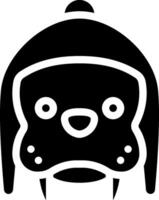 A black and white image of a dog wearing a hat vector