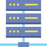A server rack with three servers on top vector