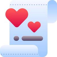 A paper with two hearts on it vector