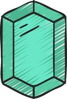 A green cube with a white background vector