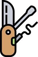 A knife with a green handle and a green handle vector