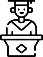 Graduation speech icon illustration vector