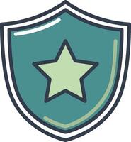 A star on a shield icon vector