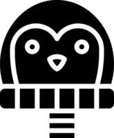 A black and white penguin hat icon vector