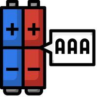 A battery with a speech bubble next to it vector