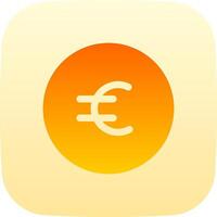 An orange and yellow icon with a euro sign vector