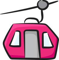 A pink cable car with a black handle vector