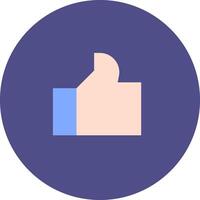 A thumbs up icon on a purple circle vector