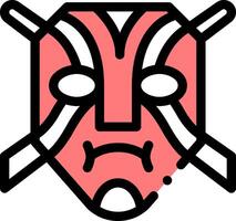 A red and white mask with crossed swords vector