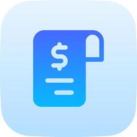A blue and white icon with a dollar sign vector