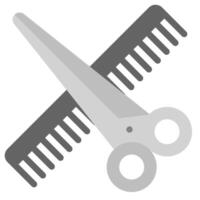 A pair of scissors and comb on a white background vector