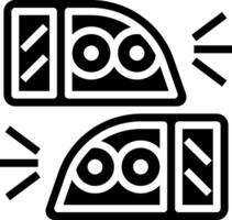 Two black and white icons of a car with a light vector