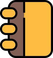 A yellow notebook with a black border vector