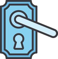 A door handle with a keyhole icon vector