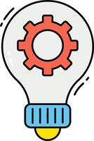 An image of a light bulb with gears inside vector