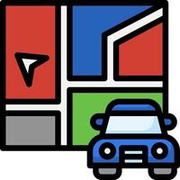 A car and map icon on a white background vector