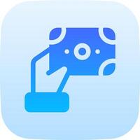 A hand holding a camera and pointing to the camera icon vector