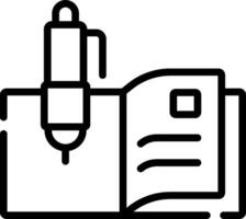 A pen and open book icon vector