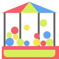 A colorful carnival ride with balls and a tent vector