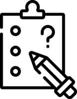 A checklist with a pencil and question mark icon vector