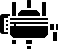 A black and white icon of a robot vector