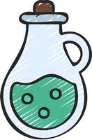 A green potion in a glass jar vector