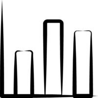 A black and white drawing of a skyscraper vector