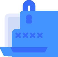 A blue and white icon with a lock on it vector