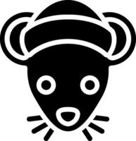 A black and white rat with a hat on its head vector