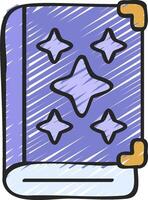 A purple book with stars on it vector