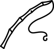 A bamboo stick with a long handle vector