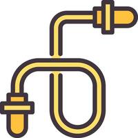 A yellow and black wire with two ends vector
