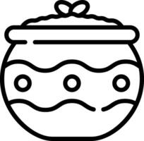 A black and white illustration of a pot with a lid vector