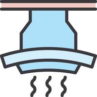 A blue and pink pipe with steam coming out of it vector