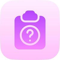 A purple icon with a question mark on it vector
