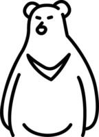 A black and white drawing of a bear vector